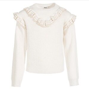 Epic Threads Double Ruffle Sweater Angel White